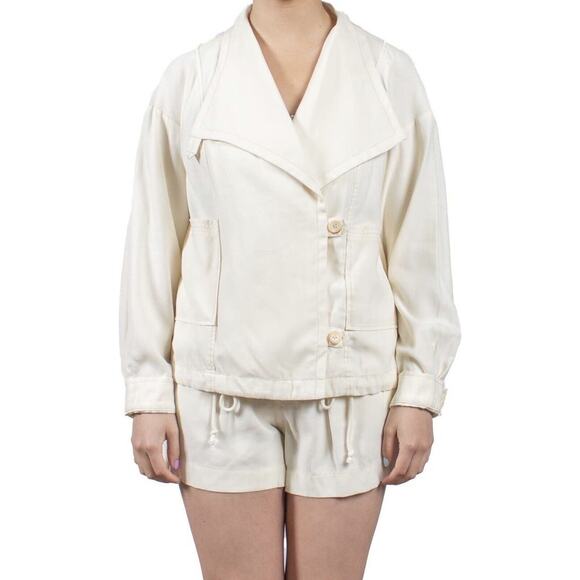 Nordstrom Mauby XS button-up off-white jacket with adjustable hem soft and new! - Picture 3 of 6
